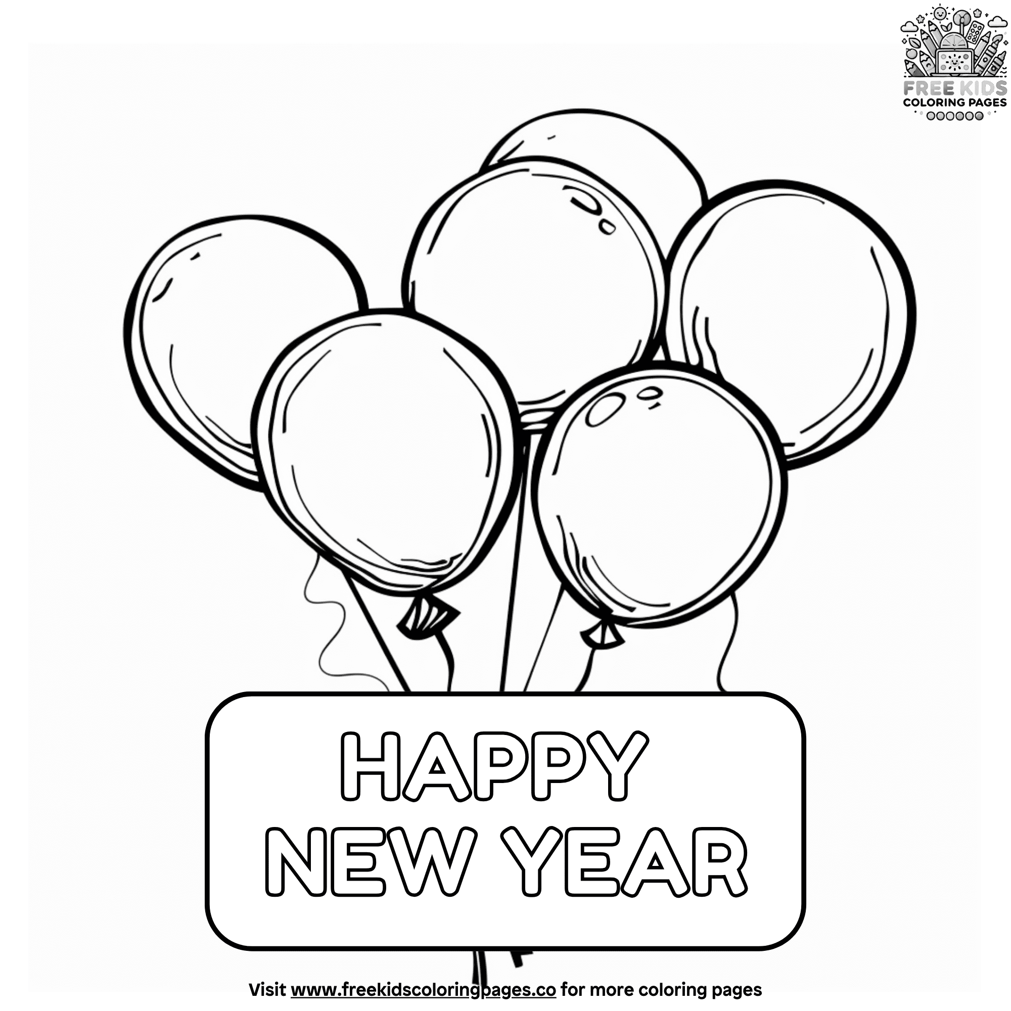 23+ Delightfully Cute New Year Coloring Pages