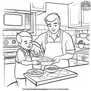 Father's Day Meal Coloring Pages