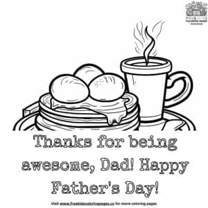 Pleasant Father's Day Breakfast Coloring Pages