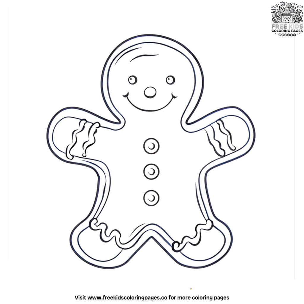 Delicious gingerbread man cookie coloring page