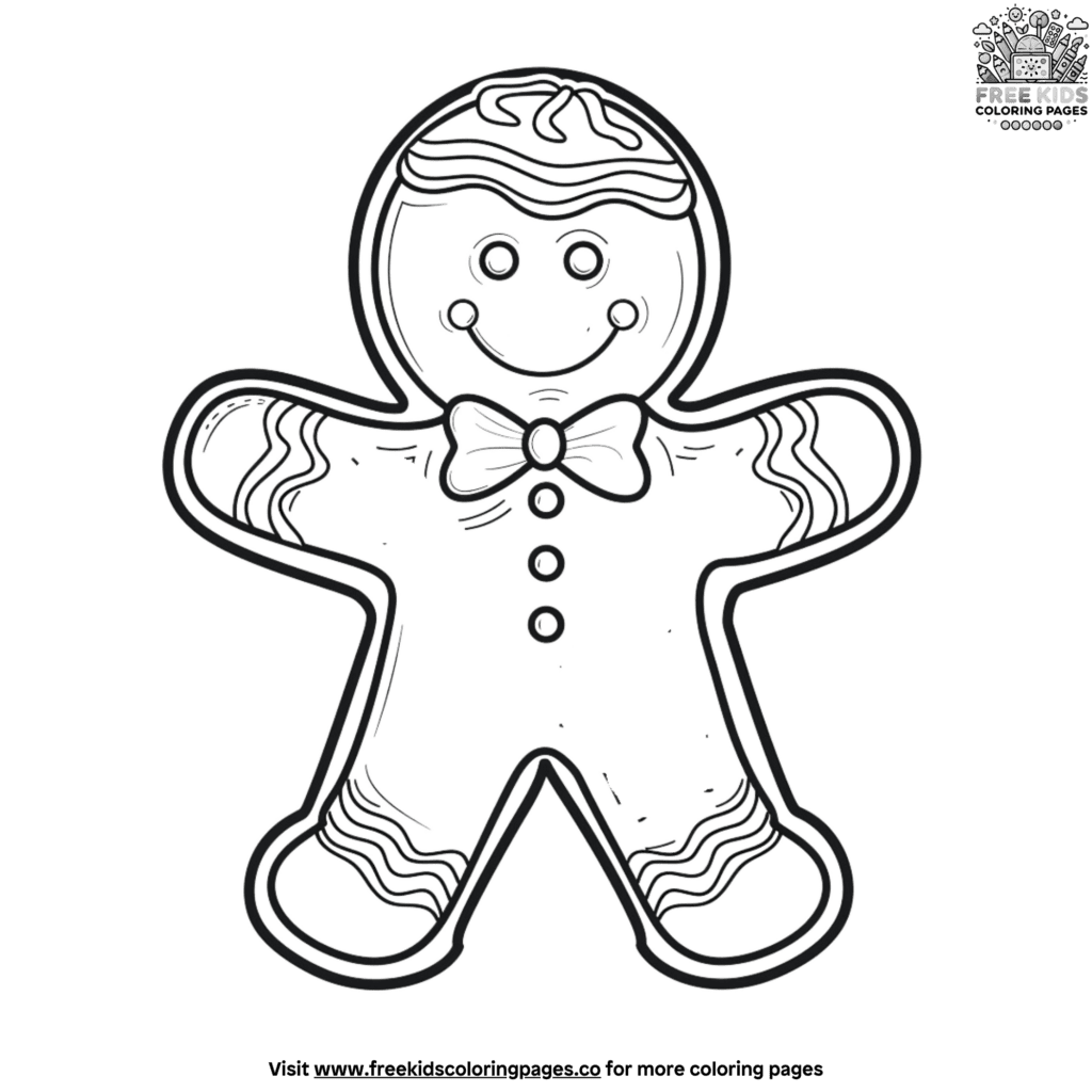 Delicious gingerbread man cookie coloring page