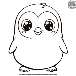 Delightful charming kawaii penguin coloring pages