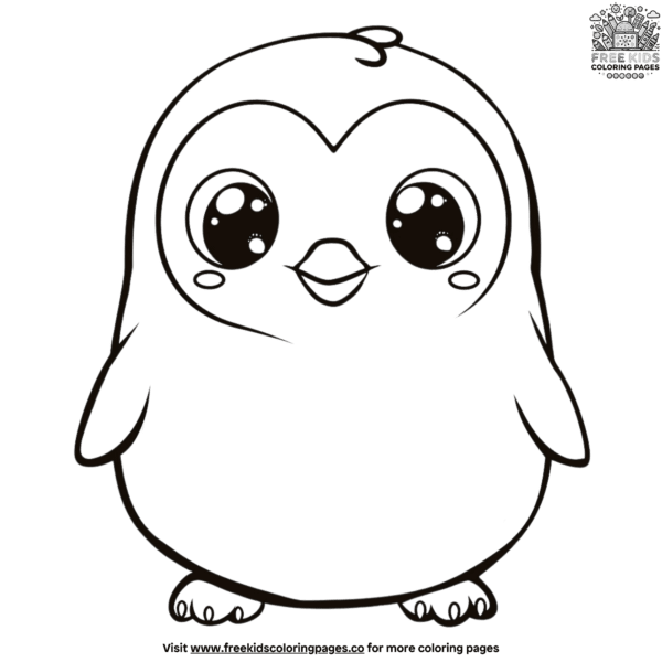 Delightful charming kawaii penguin coloring pages