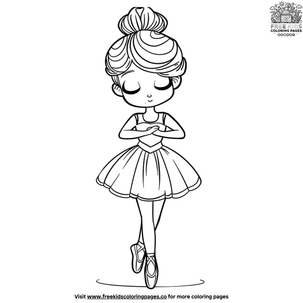 Cute ballerina coloring pages