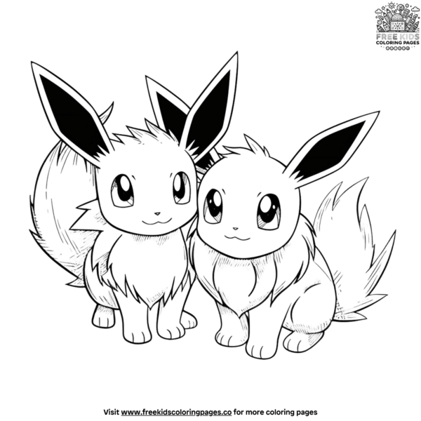 Delightful eevee and friends coloring pages