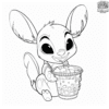 Delightful Stitch Boba Tea Coloring Pages