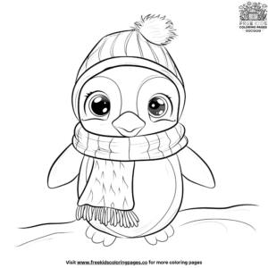 Delightful Sweet Baby Penguin Coloring Pages