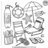 Detailed Beach Items Coloring Pages For Kids