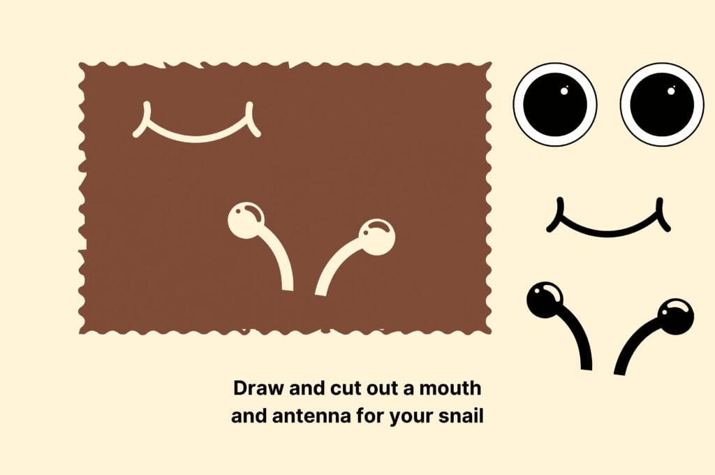 Draw and cut out an antenna and mouth