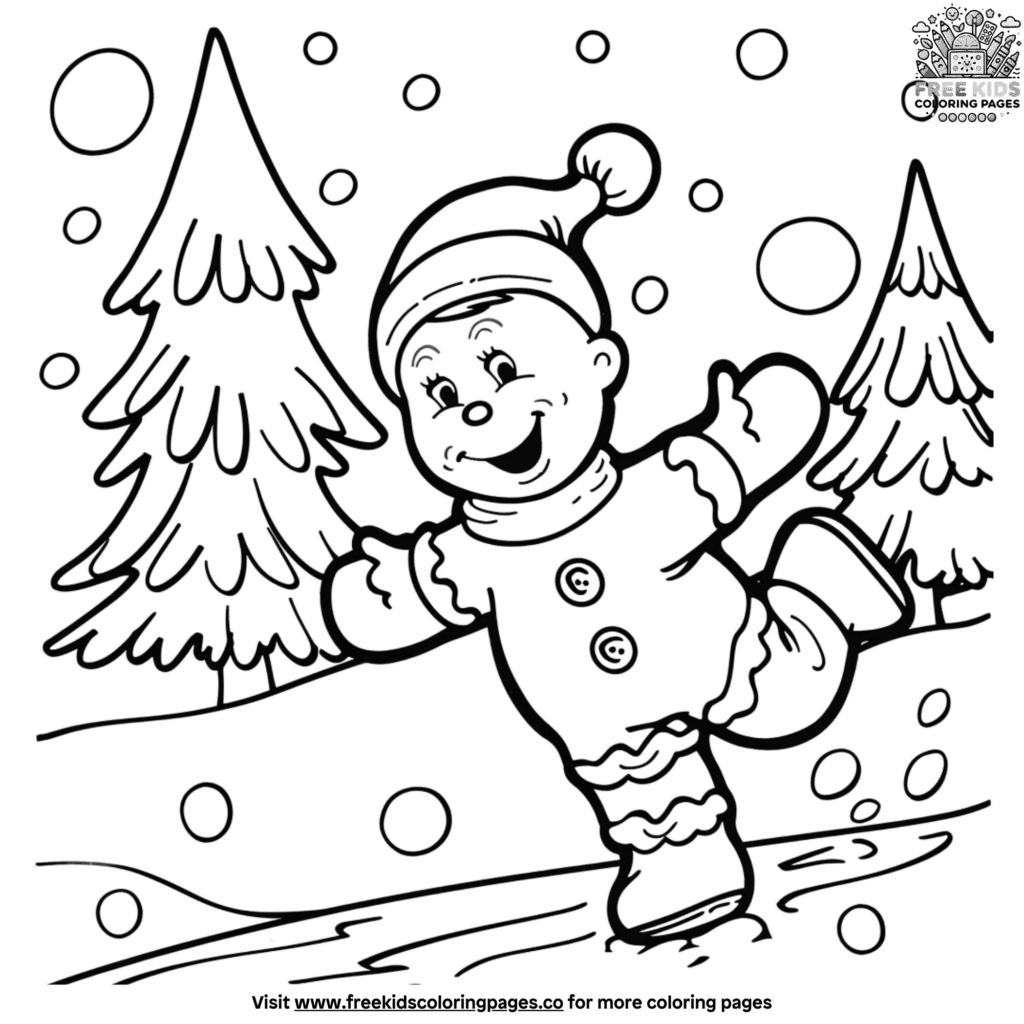 Dynamic gingerbread man running coloring page