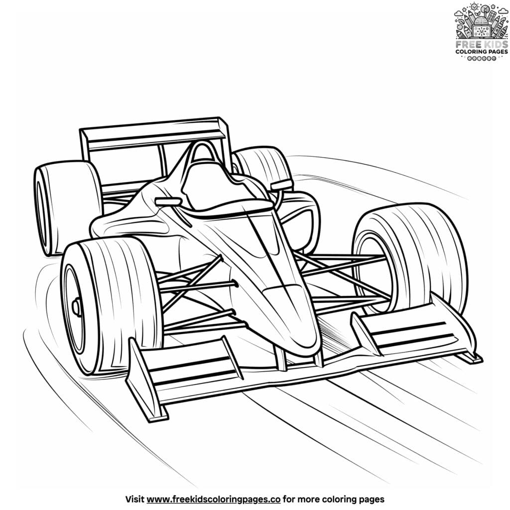 Easy race car coloring pages