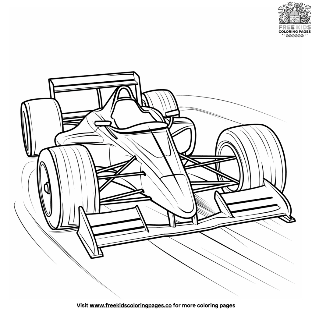 Easy race car coloring pages