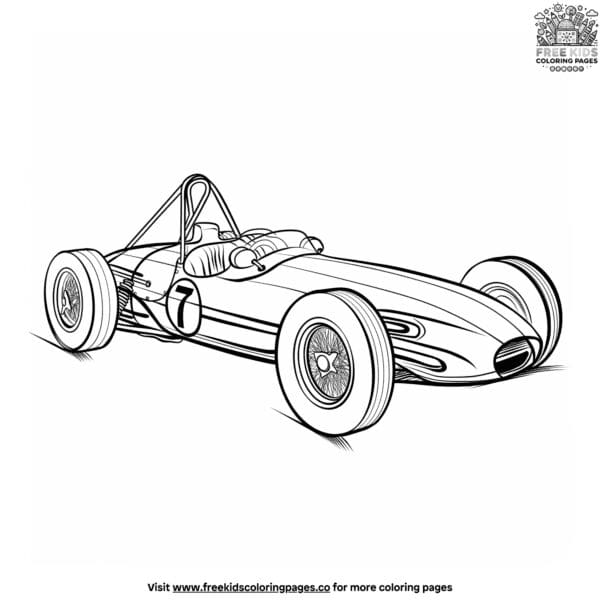 Easy race car coloring pages