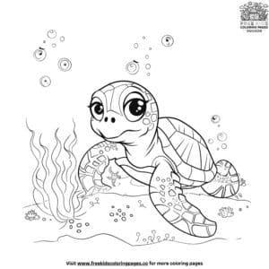 Playful Turtle Coloring Pages