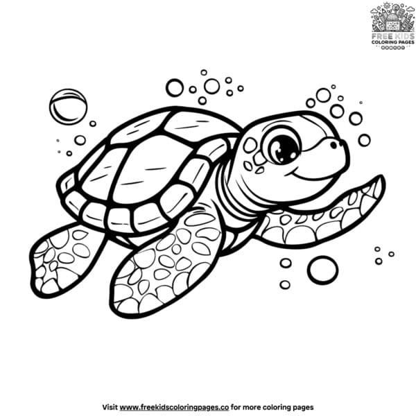 Easy turtle coloring pages for beginners