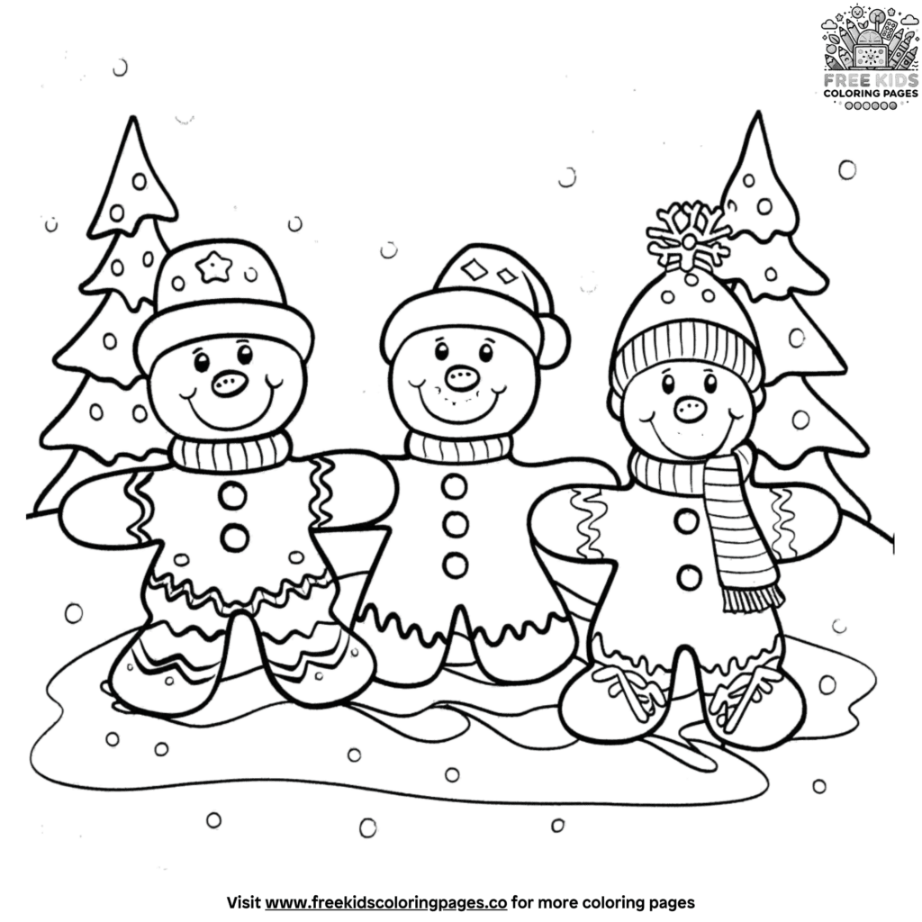 Educational preschool gingerbread man coloring page