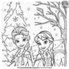 Elsa And Anna In Winter Coloring Pages