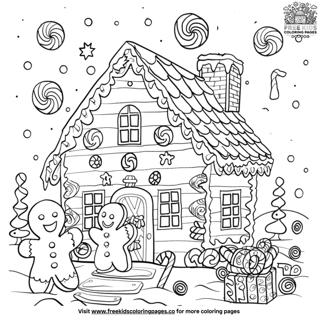 Enchanting christmas gingerbread man coloring page