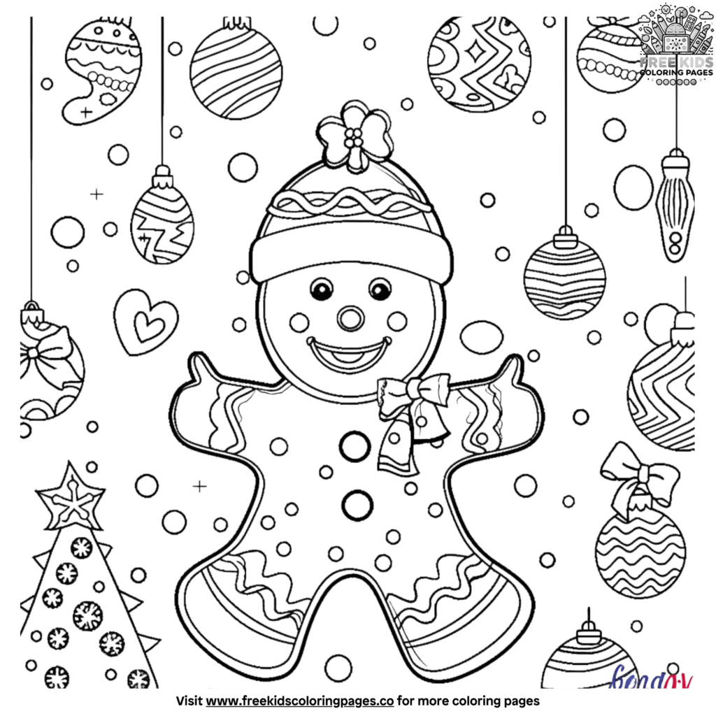 Enchanting christmas gingerbread man coloring pages