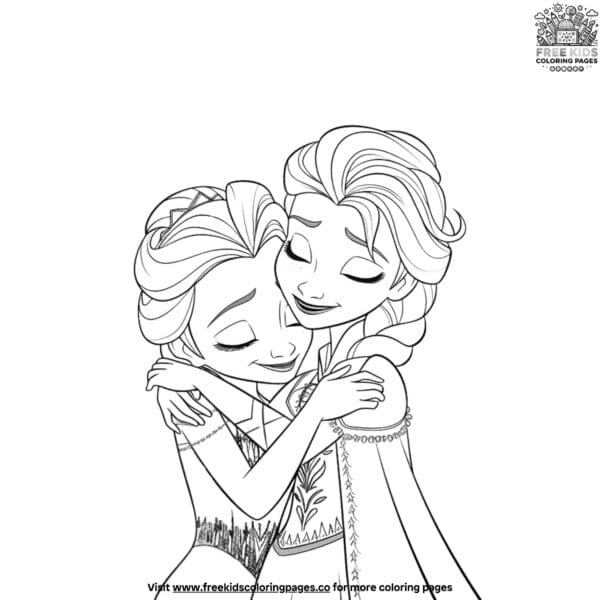 Enchanting elsa and anna coloring pages