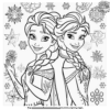 Enchanting Elsa and Anna’s Winter Wonderland Coloring Page Set