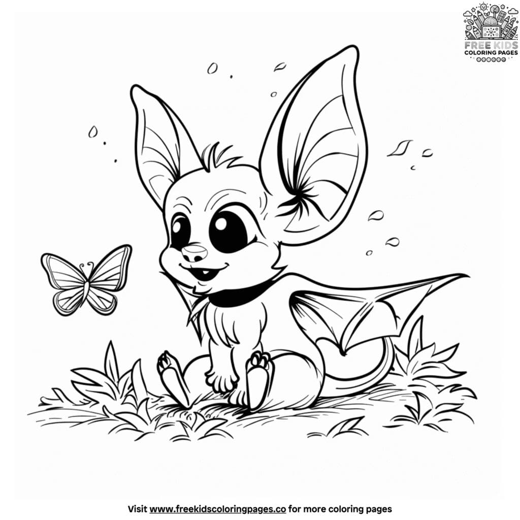 Baby bat coloring pages