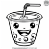 Smiling Boba Tea Coloring Pages For Toddlers