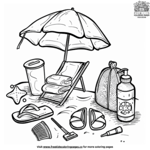 Engaging beach items coloring pages for curious minds