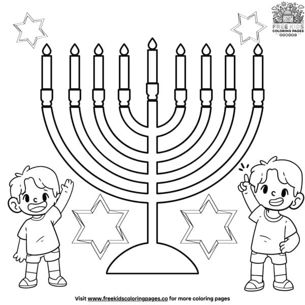 Engaging preschool hanukkah coloring pages