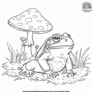 Exciting frog and mushroom coloring pages for a magical experience