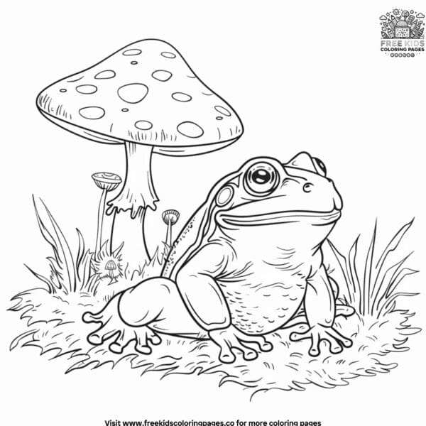 Exciting frog and mushroom coloring pages for a magical experience