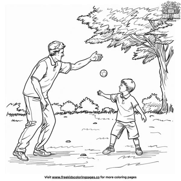 Cheerful father's day coloring pages