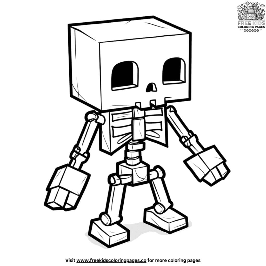 Minecraft skeleton coloring pages