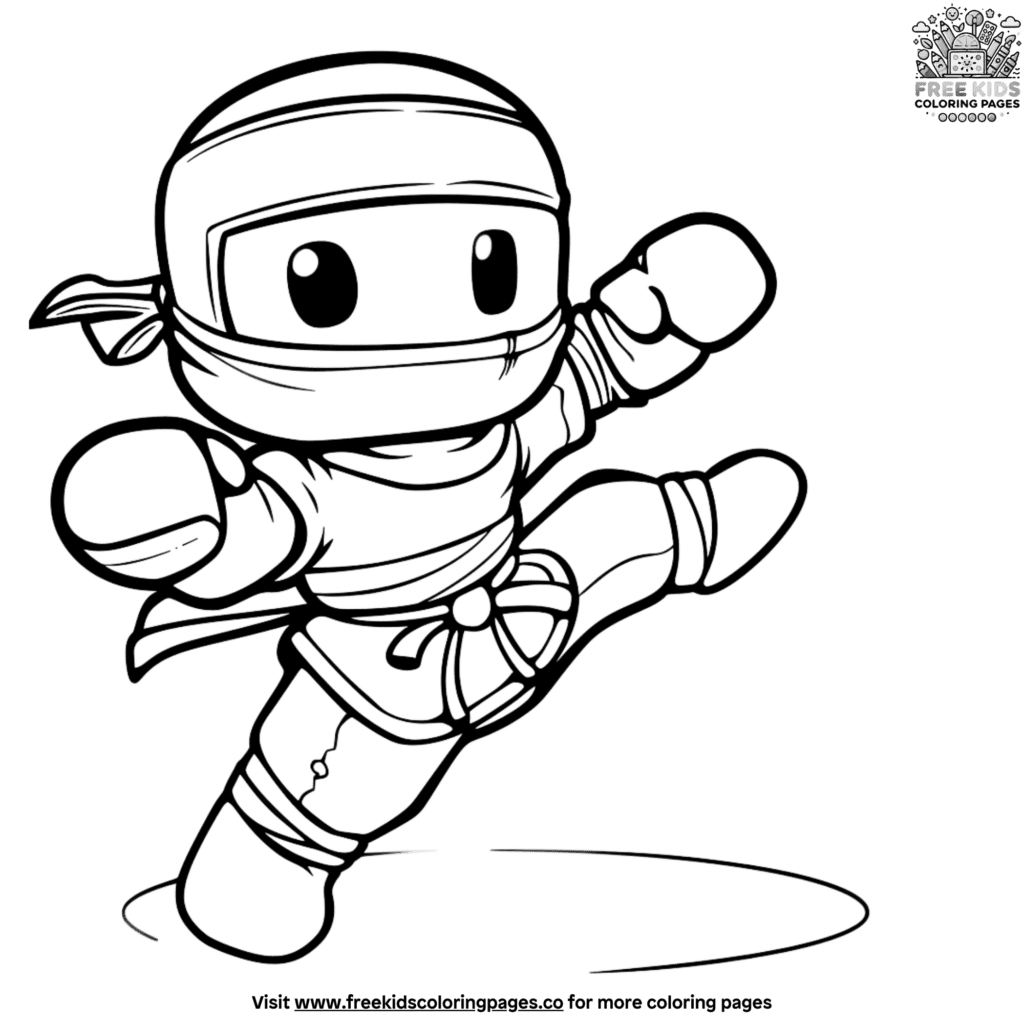 Exciting ninja gingerbread man coloring page