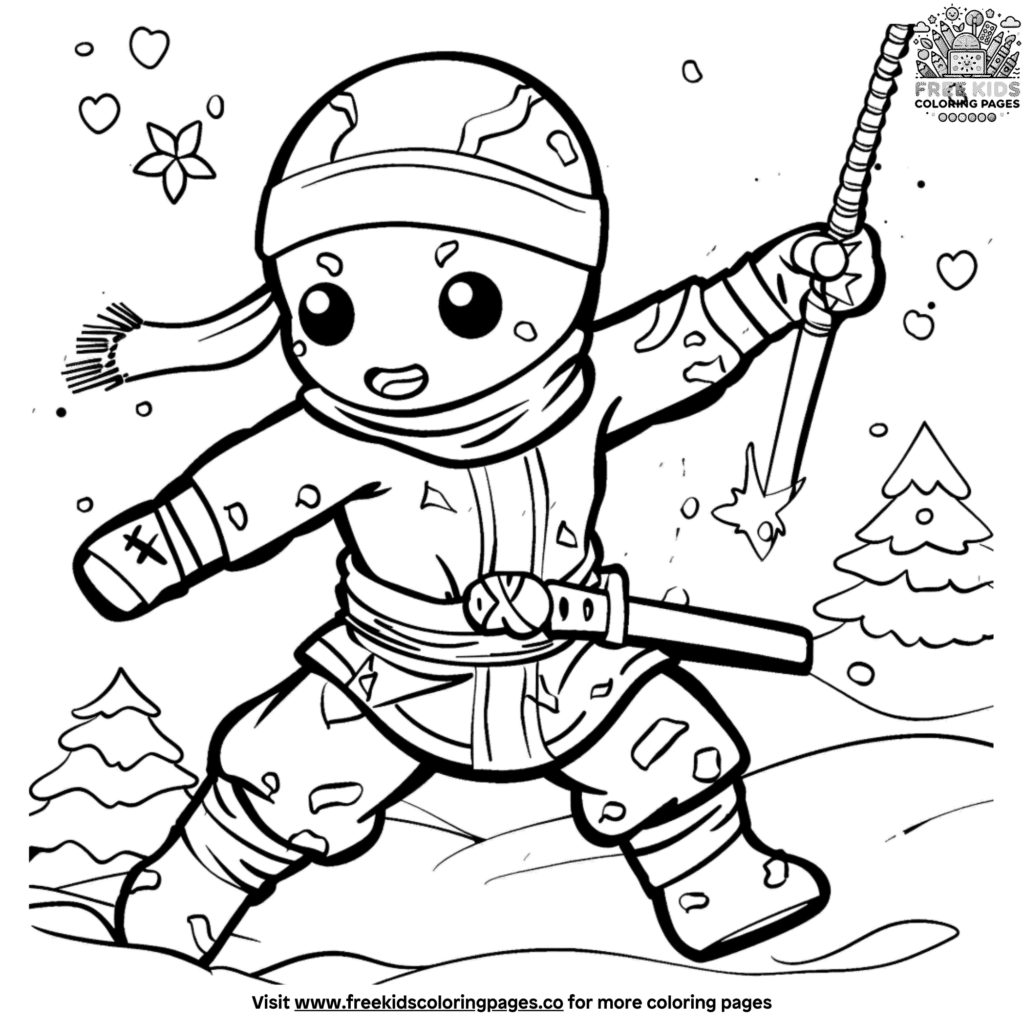 Exciting ninja gingerbread man coloring pages