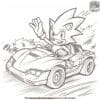 Sonic Race Car Coloring Pages