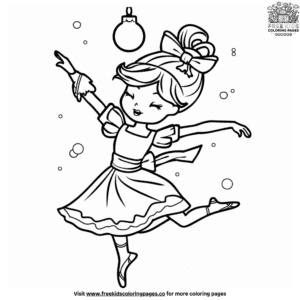 Christmas ballerina coloring pages