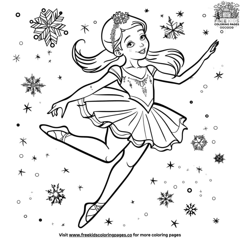 Christmas ballerina coloring pages