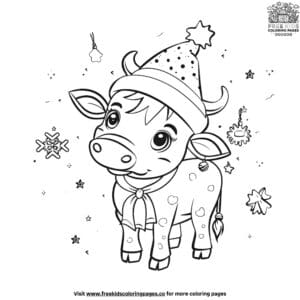 Festive Christmas Cow Coloring Pages To Celebrate The Holidays