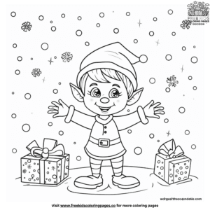 Christmas Elf Coloring Pages