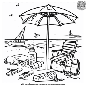 Fun Beach Items Coloring Pages