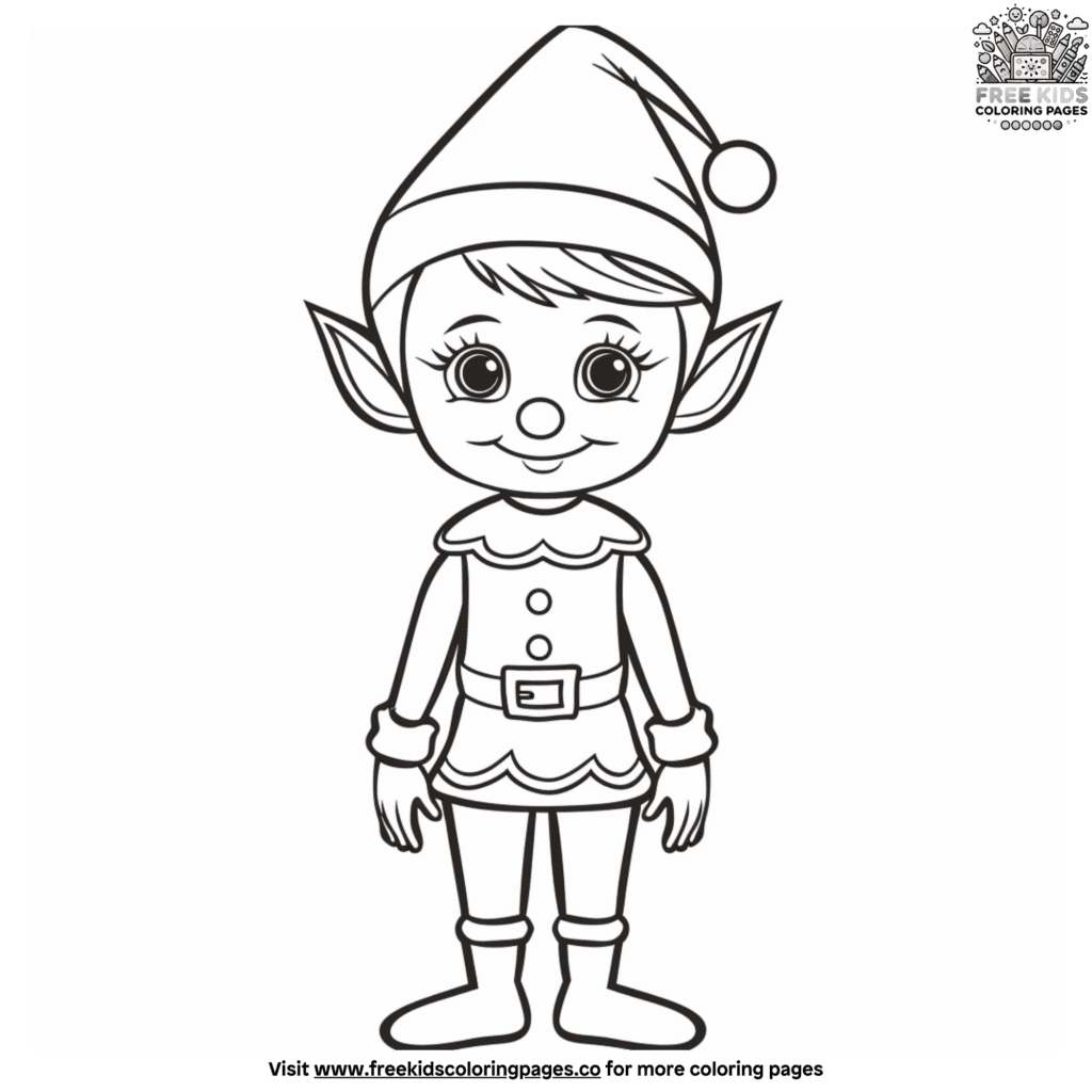 Fun elf on shelf coloring pages