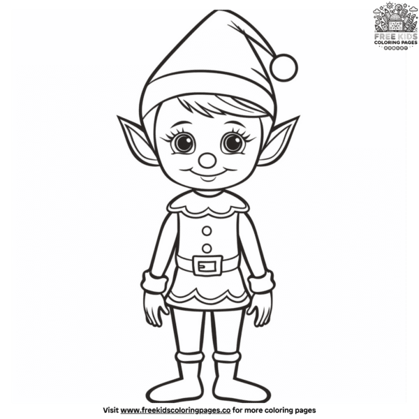 Fun elf on shelf coloring pages