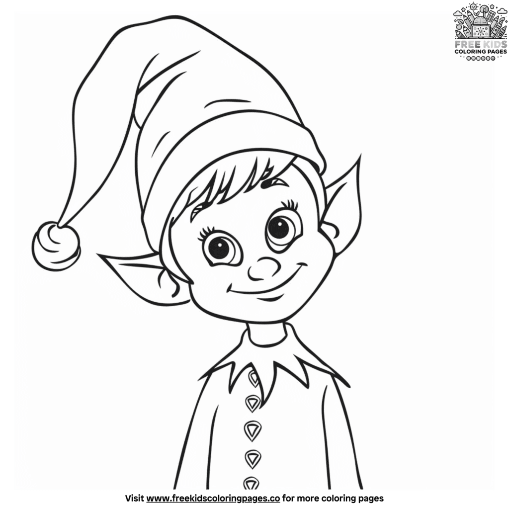 Fun elf on shelf coloring pages