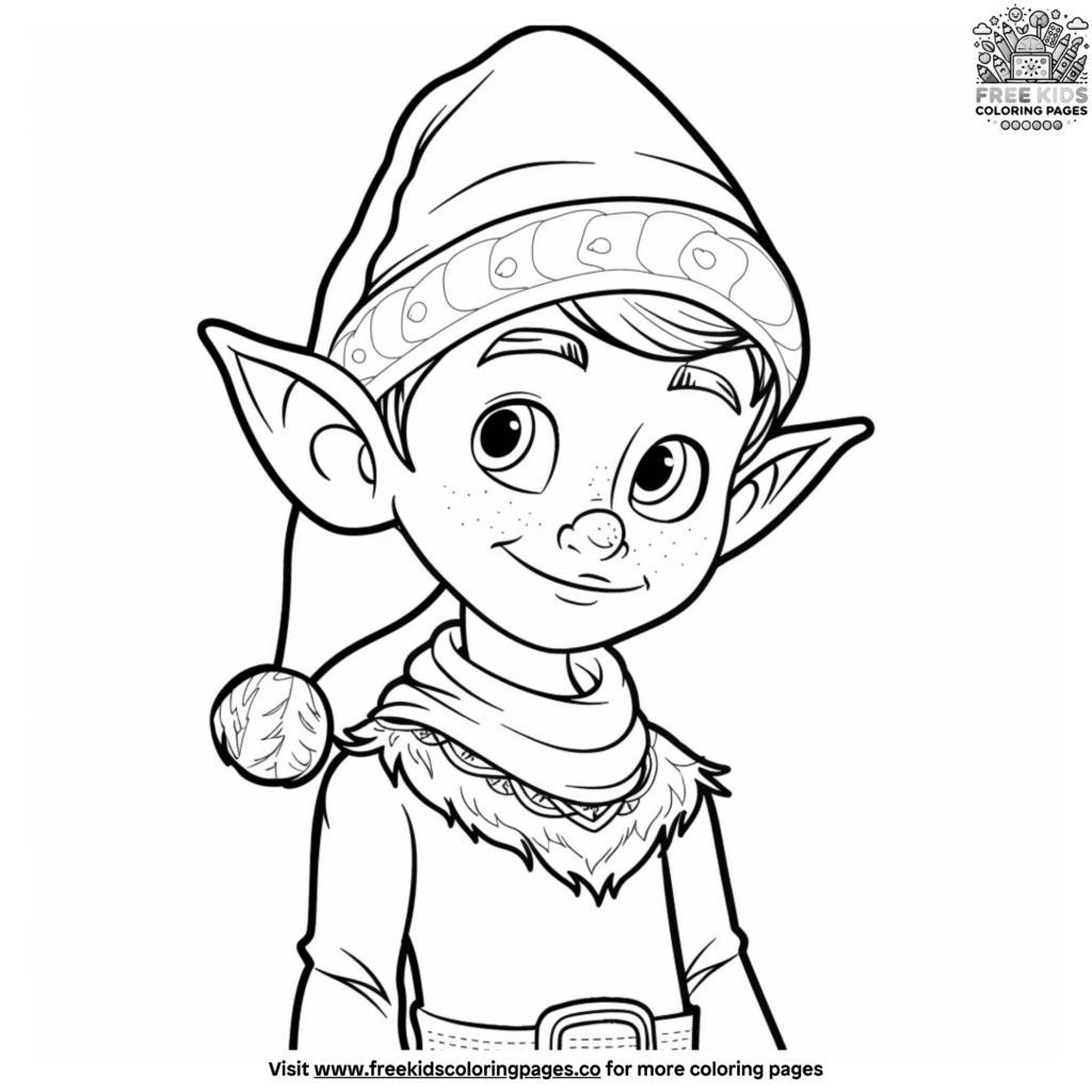 Fun elf on shelf coloring pages