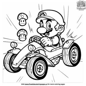 Mario race car coloring pages