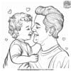 Father And Child Coloring Page