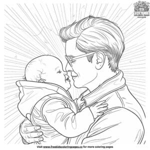 Dad And Baby Coloring Pages