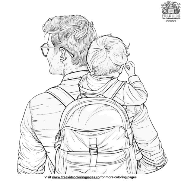 Father and child coloring pages