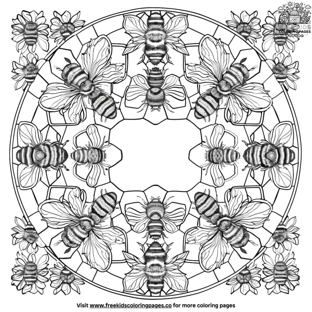 Bee coloring pages